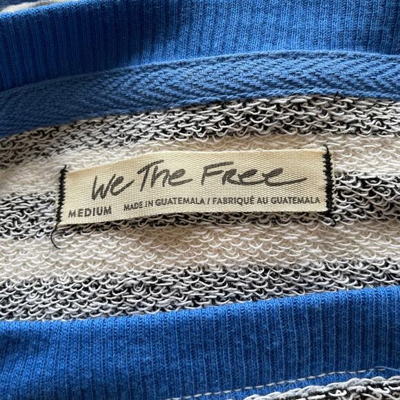 Free People We the Free Sweatshirt Striped Oversized Crewneck Size Medium - Picture 10 of 12